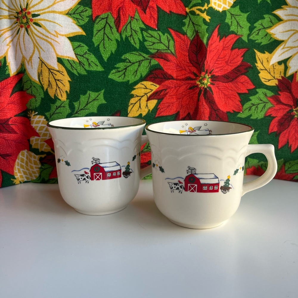 Pfaltzgraff Snow Village Mugs Set of 2